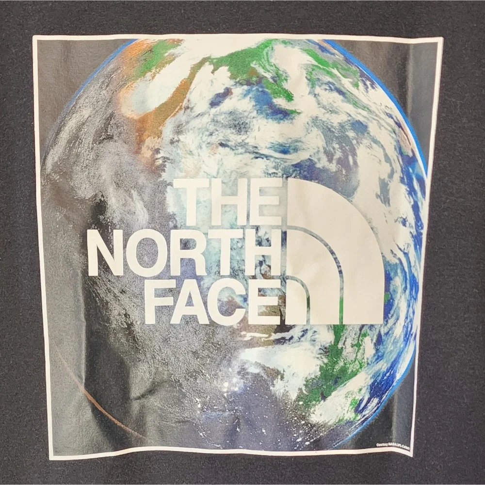 The North Face Graphic Tee Mens Large Black Earth Day Logo Short Sleeve EXC